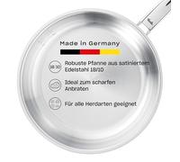 Fissler Pure Collection/Stainless Steel Frying Pan (Diameter 28 cm) Uncoated Saucepan Internal Scale Made in Germany - Induction