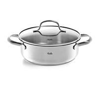 Fissler San Franciso Stainless Steel Casserole Dish 1.2 L Diameter 16 cm with Glass Lid Pouring Rim Energy-Saving Also Suitable for Induction Cookers, 040-123-16-000/0