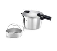 Fissler Vitaquick Premium Large Pressure Cooker (10 L, Diameter 26 cm) with Insert, Stainless Steel Steamer Pan, 2 Cooking Levels, Made in Germany - Induction