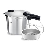 Fissler Vitaquick Premium Pressure Cooker, 10.6 Quart with Steamer Insert and Tripod