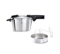 Fissler Vitaquick Premium/Pressure Cooker (4.5 L, Diameter 22 cm) with Insert, Stainless Steel Pressure Cooker, 2 Cooking Levels, Made in Germany, Induction