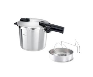 Fissler Vitaquick Premium/Pressure Cooker (6 L, Diameter 22 cm) with Insert, Stainless Steel Pressure Cooker, 2 Cooking Levels, Made in Germany, Induction