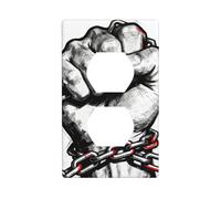 Fist Chain Brotherhood Decorative Switch Plate Cover-Unbreakable Polycarbonate Wall Plate for Home Office, 1 Gang with Screws