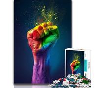 Fist Hand Gesture 1000 Piece Jigsaw Puzzles for Adults & Teens,Fun Games Every Piece Is Unique - Challenging Family Fun Game 50x75cm