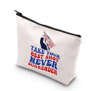 Fist Pump Makeup Bag Shooting President Gift Fight Fight Fight Gifts Never Surrender Gifts MAGA Zipper Bag (Take Your UK)