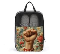 Fist Raised Flowers Shoe Bag for Travel Daily Use Anti-dust Storage Carrier Golf Shoe Pouch