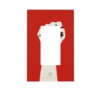 Fist Raised On A Red Light Switch Wall Plate Faceplate Cover Single Rocker 1 Gang Decorator Outlet Receptacle Covers for Home Kitchen Room Bathroom Decor