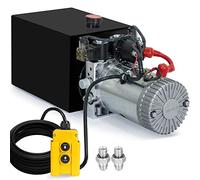 Fisters Hydraulic Power Unit 15 Quart Double Acting Hydraulic Pump DC 12V Power Unit Metal Reservoir for Dump Trailer Car Lifting