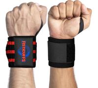 Fisticuffs Wrist Wraps - Durable Wrist Support for Weightlifting, Powerlifting, Deadlifts, Squats, Adjustable Straps for Men & Women, Premium Gym Accessory for Injury Prevention (Black/Red)