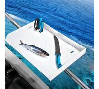 Fistihon Pontoon Boat Fillet Table, Boat Cutting Board Bait Table Perfect Fish Cutting Station, Easy Installation and Secure Locking System, for Pole Less Than 2 inches Ship Guardrail