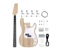 Fistrock DIY Bass Guitar Kit 4 String Beginner Kits PB Bass Style Right Handed with Paulownia Body Hard Maple Neck Engineered Wood Fretboard Chrome Hardware Build Your Own Bass Guitar.