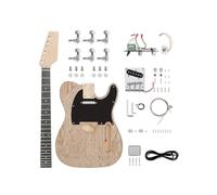 Fistrock DIY Electric Guitar Kit 6 String TL Style Beginner Kit Right Handed Basswood Body with Ash Burl Top Hard Maple Neck Engineered Wood Fretboard Chrome Hardware Build Your Own Guitar.