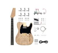 Fistrock DIY Electric Guitar Kit 6 String TL Style Beginner Kit Right Handed Basswood Body with Ash Burl Top Hard Maple Neck Engineered Wood Fretboard Chrome Hardware Build Your Own Guitar.