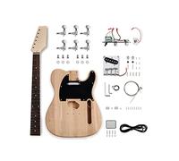 Fistrock DIY Electric Guitar Kit 6 Strings Right Handed Kit with Ash Body, Hard Maple Neck, Rosewood Fingerboard, Chrome Accessories to Build Your Own Guitar.