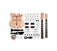 Fistrock DIY Electric Guitar Kit Double Neck Guitar Kits Beginner Kits 12 String Right Handed with Mahogany Body Mahogany Neck Rosewood Fingerboard Chrome Hardware Build Your Own Guitar.