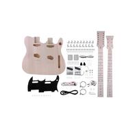 Fistrock DIY Electric Guitar Kit Double Neck Guitar Kits Right Handed with Basswood Body Hard Maple Neck Maple Fingerboard Chrome Hardware Build Your Own Guitar.