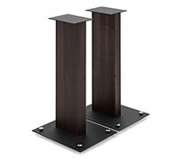 Fisual 91S-6 Floor Speakers Stands Wooden Effect Walnut Pair | Steel and wood column, chrome spiked feet adjust for carpet thickness, includes isolation pads