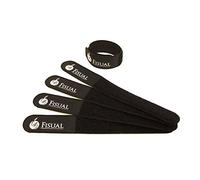 FISUAL Chunky Cable Ties Black 20 Pack | 150mm x 20mm ties hold up to 5-8 cables each, reusable hook-and-loop fastening, keeps power away from AV cables