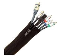 FISUAL Zip Cable Tidy Wrap 30mm Diameter Black 1m