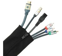 Fisual Zip Cable Tidy Wrap (50mm Dia 2m Length, Black)