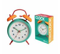 FISURA Analogue alarm clock multicolour without ticking. Alarm clock with LED night light. Dial 9 cm. Dimensions: 11.7 x 5.5 x 16 cm. Material: metal.