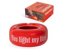 Fisura Ashtray Red "You Light My Fire" Original Ashtray with Funny Phrase for Kitchen, Outdoor or Indoor Ceramic Dimensions: 10 x 10 x 4 cm