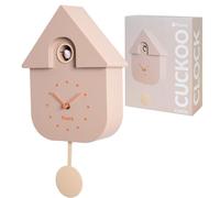 Fisura - Cuckoo clock, wall clock, cuckoo clock with working bird, original and modern cuckoo clock for gift - 3 AA batteries not included, material: ABS plastic, 21,5 x 8 x 41,5 (Beige)