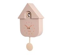 Fisura - Cuckoo clock, wall clock, cuckoo clock with working bird, original and modern cuckoo clock for gift - 3 AA batteries not included, material: ABS plastic, 21,5 x 8 x 41,5 (Beige)