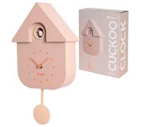 Fisura - Beige & Orange Cuckoo Wall Clock. Original Wall Clock | Modern Decorative Wall Clock. Requires 3 AA Batteries (Not Included). 8.5 x 3.1 x 16.3 in. ABS Plastic.