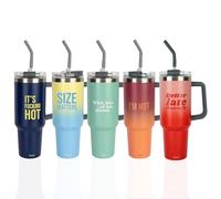 Fisura Better Late 1.2 Litre Thermos Flask - Large Pink Stainless Steel Flask - BPA Free - Keeps Drinks Cold for 24 Hours/Hot for 12 Hours. Straw. 9.8 x 27.8