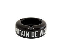 FISURA Black ashtray with message "p*tain de vice". Original ashtrays with funny phrase. Made of ceramic. Dimensions: 10 x 10 x 4 cm