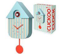 Fisura - Blue & Beige Cuckoo Wall Clock with Dial - Silent Non-Ticking Quartz, Modern Home Decor, Gift for Living Room or Kitchen (3AA Batteries not included)