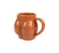Fisura - Coffee Mugs with Funny Body Shape, Tea Mug Style, Brown Cups, 320 ml Capacity, Unique Porcelain Design, 14 x 10.5 x 8 cm