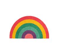 Fisura - Rose Gold Rainbow Shaped Entrance Mat, Original Coconut Fiber Doormat with PVC Non-Slip Backing, Hand-Painted, 70x40 cm (Multicoloured)
