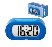 Fisura - Digital Alarm Clock, Original Gift, LED Display, Battery Operated Bedside Clock, 12/24 Hour Format, Easy-to-Read Backlight (Blue)