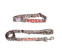 Fisura - Dog Collar & Lead Set “Born to Be Wild” - Adjustable Nylon Pet Set for Large Dogs - Strong & Comfortable Matching Set