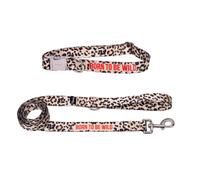 Fisura - Dog Collar & Lead Set “Born to Be Wild” - Adjustable Nylon Pet Set for Small & Medium Dogs - Strong & Comfortable Matching Set