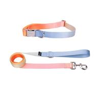 Fisura - Dog Collar & Lead Set with Gradient Print - Adjustable Nylon Pet Set for Small & Medium Dogs - Strong & Comfortable Matching Set