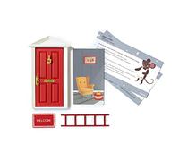Fisura Door Ratoncito Pérez that opens with 3 accessories and greeting postcard. Original gift for boys and girls. Colour: red.