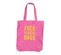 FISURA F*cking Plastic Tote Bag Pink 100% Cotton Tote Bag Original Tote Bag Cotton Shopping Bag Pink and Yellow Tote Bag 43 x 37 cm, Plastic, pink, Modern