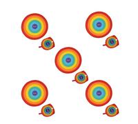 Fisura - Foldable Round "Rainbow" Fan. Original Handheld Folding Fan. Foldable Frisbee. 5-Pack. Portable Fan for Parties. Measurements: 20 centimetres