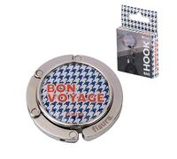 Fisura - Folding Handbag Hook for Table “Bon Voyage” - Non-Slip Purse Hook Desk Hanger, Foldable Bag Holder for Handbag, Backpack or Coat, Blue, Holds 6 kg / 13 lb
