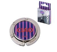 Fisura - Folding Handbag Hook for Table “Ciao” - Non-Slip Purse Hook Desk Hanger, Foldable Bag Holder for Handbag, Backpack or Coat, Pink & Blue, Holds 6 kg / 13 lb