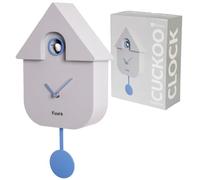 Fisura - Grey Cuckoo Wall Clock. Original Wall Clock | Modern Decorative Wall Clock. Requires 3 AA Batteries (Not Included). 8.5 x 3.1 x 16.3 in. ABS Plastic.