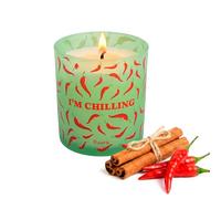 Fisura - I’m Chilling Scented Candle, Soy Wax Candle in Glass, Cinnamon & Chilli, Relaxing Atmosphere, Yoga & Meditation, 40h, 470g