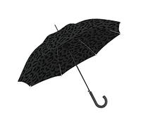 FISURA Large Black Panther Umbrella - Black Youth Umbrella - Automatic Push Button Umbrella - Heavy Duty Windproof Umbrella - 42" Diameter, Black/White
