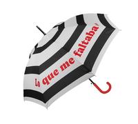 Fisura - Large “Lo que me faltaba” striped umbrella. Wind-resistant automatic umbrella with button. Ergonomic handle. Dimensions: 40.55 inches in diameter.
