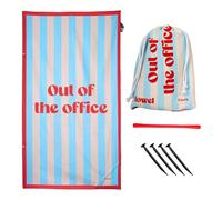Fisura - Large Microfibre Beach Towel Blue Striped “Out of the Office” - Quick Dry, Sand Free & Lightweight - Travel, Pool & Camping Towel - 180 x 100 cm Gift