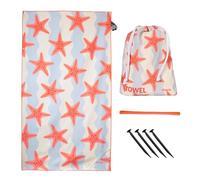 Fisura - Large Microfibre Beach Towel with Starfish Print - Quick Dry, Sand Free & Lightweight - Travel, Pool, Camping & Picnic - 180 x 100 cm Gift