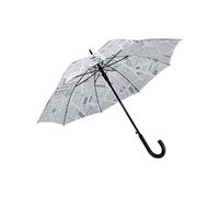 Fisura Large Umbrella, Youth Umbrella, Automatic Umbrella with Button, Printed Heavy Duty Umbrella, 106cm Diameter, Newspaper White, One Size